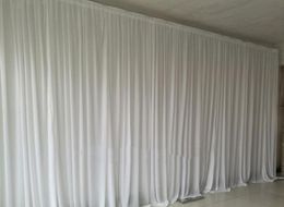 48M Pure White Fabric Backdrop Drapes Curtains Wedding Ceremony Event Party Stage Background For Wedding Decoration2408167