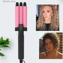 Curling Irons Ceramic 3 Barrels Hair Curler 13mm Fast Heating 390F Tripple Barrel Curling Iron Wand Small Curls Styling Tools Dual Voltage Q231128