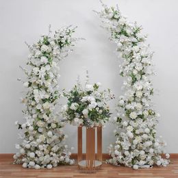 Horn Moon Shape Arch With Floral Arrangement Wedding Backdrop Stage Flower Stand Table Centerpieces Ball Window Display