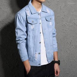 Men's Jackets Men's Denim Jacket Youth Distressed Classic 2023 Spring And Autumn Casual Fashion Top Korean Coats Men