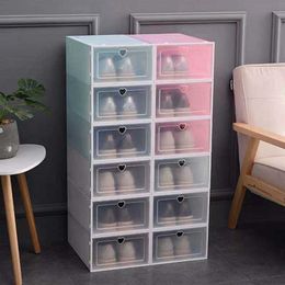 es Bins Multifunctional Clamshell Thickened Transparent Plastic Dormitory Dustproof Shoe Storage Box W0428