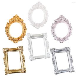 Frames 6 Pcs Po Frame Miniature Pograph Retro Home Decor House Resin Picture Vintage Crafts Making Material Props