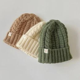 Berets Autumn Winter Sboy Cap Knit Wool Children Warm Kid Boy Girl Beanie Fashion Simplicity Crochet Hat For Toddler Solid Colour