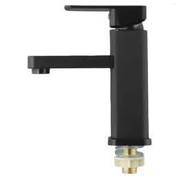 Bathroom Sink Faucets 1 Pcs Waterfall Basin Faucet Black Brass Bath Single Cold Water Mixer Vanity Tap Deck Mounted Washbasin T