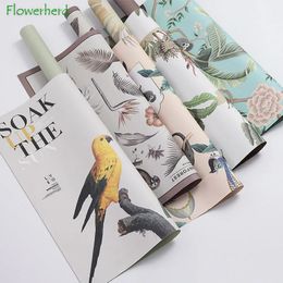 Förpackningspapper 53x53cm Vattentät hantverkspapper DIY Victoria Printing Wrapping Paper Animals Flower Art Paper Flower Packaging Material 231127