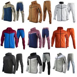 Men's Tracksuits Clothing Eco-Friendly Sports Gym Hoodies And Sweatshirts Suit Set Blank Colour Block Men Tracksuit Two-piece