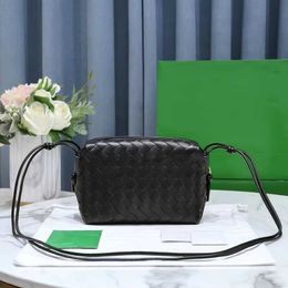 Designer Venetasbottegas Genuine Handbags Leather Woven Bag Camera Small Square One Cute Texture Trendy and Versatile Fashionable Woman