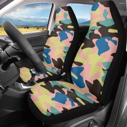 Car Seat Covers Camouflage Printing Comfortable Thick Universal Front Anti-Slip Accessories Set Of 2Pcs Durable