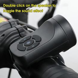 Bike Horns Bicycle Electric Horn Black ABS USB Rechargeable Bicycle Cycling Bell Speaker Ring Bike Accessories Loud Handlebar Alarm Ring 231127