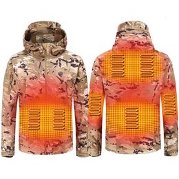 Men's Vests Winter Electric Heating Jacket Men Women USB Smart Heated Jackets Hooded Heat Hunting Ski Suit Hiking Vests Thermal Clothes 231128