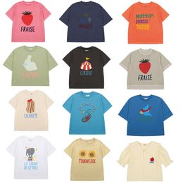 Tshirts Summer JM Kids Short Sleeve T Shirt Cartoon Printed Lovely Baby Tee Shirts for Girls Boy Cotton Top Clothes 230427