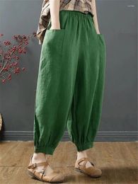 Women's Pants Women Oversized Harem Cotton Blend Sarouel Harajuku Bloomers Plus Size Elastic Waist Streetwear Summer Korean Cool Trouser