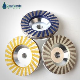 Polijstpads Free shipping 3pcs/set diamond turbo resin filling Aluminium body cup wheels 4 inch for grinding stone