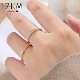 Band Rings Gold Colour Adjustable Zircon Rings Set For Women Girls Minimalism Elegant Heart Twist Couple Ring Fashion 2023 New Trend Jewellery Z0428