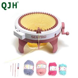 Knitting 48 Needles Smart Weaving Machine Sweater/Hat/Scarf /Gloves/Socks Knitting Machine Round Double Knit Loom Kit for Adults Kids Gif