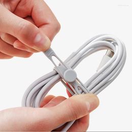Kitchen Storage 1pcs Silicone Cable Straps Wire Organiser For Earphone Phone Charger Mouse Reusable Fastening Ties Cord Winder