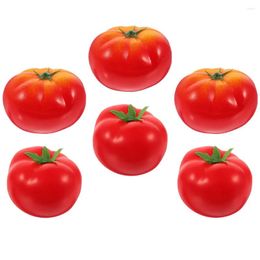 Decorative Flowers 6 Pcs Imitation Tomato Artificial Vegetable Decorations Props Lifelike Fake Pops Plastic Fruits Toddler Vegetables