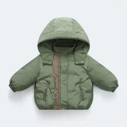 Down Coat 2023 Korean Winter Children Girl Jacket Cotton Hooded Versatile Pocket Warm Kids Quilted Thicken Baby Outerwear