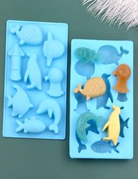 Kitchen Tools 8 with Ocean Dolphin Silicone Chocolate Mould Handmade Soap Mould Mousse Jelly DIY Baking Utensils6318133