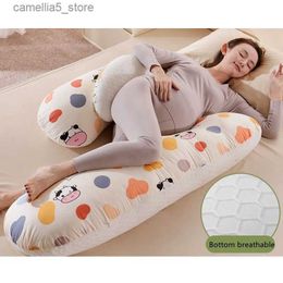 Maternity Pillows Multifunction Skin-friendly Breathable Pregnancy Protect Body Pillow Waist Protect Side Sleep Pillow Detachable Washable Pillow Q231128