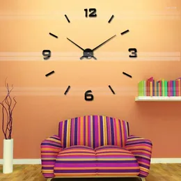 Wall Clocks DIY Large Home Decor 3D Clock Mirror Stickers Big Watch Horloge Quartz Needle