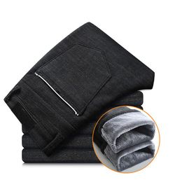 Pants Mens Stretch Pants with Warm Fleece Pants Flannel Lined Black Blue Grey Villus Trousers Casual Pants Winter