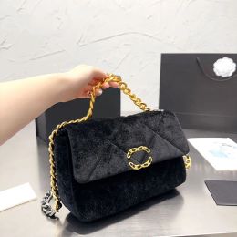 Fashion Designer bag Velvet chain Handbags size 26cm with folding gift box crossbody shoulder tote bag