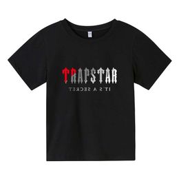 Tshirts Kids Summer Trend Brand Trap Star Moda de Moda curta 314 anos Meninos meninos esportes de streetwear Tops Roupas infantis 230427