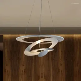 Pendant Lamps Pirce Lamp Nordic Spiral Designer White Ring Light For Dining Room Living Cafe Kitchen Island