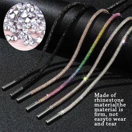 Shoe Parts Accessories 1Pc 100 120 140 160cm Fashion Luxury Shoelaces Rainbow Diamond ShoeLaces Casual Braiding Sneaker Laces Round Shoelace 231127