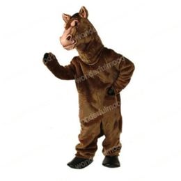 Performance Brown Horse Mascot Costumes Cartoon Carnival Hallowen Performance Unisex Fancy Games Outfit Holiday Outdoor Advertising Outfit Suit