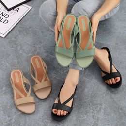 GAI Low Heel Thick Soled Female Wedge Outdoor Sandals Casual Slippers for Women Summer Footwear Fashion Beach Shoes 230428 GAI