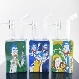 Glow in the Dark Glass Bongs Dab Juice Box Oil Rigs Water Bong Heady Pipe 14mm bowl Bubbler Water Pipes