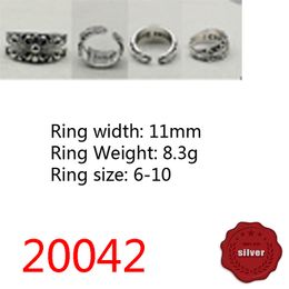 20042 Fashion Ring Cross Flower S925 Sterling Silver Open Letter Personalised Index Finger Youth Punk Hip Hop Fashion Piece Retro