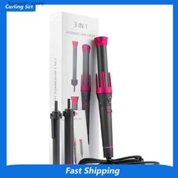 Curling Irons Automatic Hair Curler Three Replaceable Roll Size For Woman Curls Waves Salon Curling Iron Hair Styling Tools Q231128