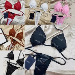 Luxury Brand Women Swimwear Designer Sext Bikini Fashion Metal Logo Beach Bathing Suit Women Lace Up Strap Swimsuit