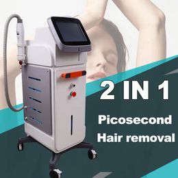 2024 Advanced 2 in 1 Hair/Tattoo Removal Machine 810 Diode Laser + Picosecond Pore Shrinking Carbon Peeling Skin Brightening Rejuvenation Salon