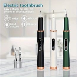 Ultrasonic Electric Oral Cleaner Kit, Dental Calculus Remover, Cleaning Whitening Flosser, Waterproof Whitening Teeth Brush Kit At Home And Travel