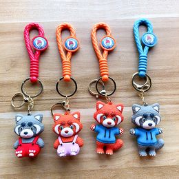 Cute Little Raccoon Bear Network Red Keychain Bag Pendant Car Keychain