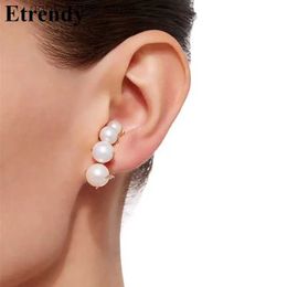 Stud Fashion Earrings For Women Personality Statement Pearl Ear Cuffs Pendientes Jewelry Brincos YQ231128