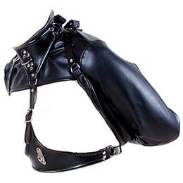 Cockrings Leather Exposed Nipples Bra Straitjack Bondage Arm Restraints Sleeve Adult Slave Training Dog Collars for Couples BDSM 231128