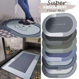 Mats Bathroom Super Absorbent Floor Mat Soft Carpet Microfiber Room Rug Door Quick Drying Modern Simple Nonslip Kitchen Home Mat