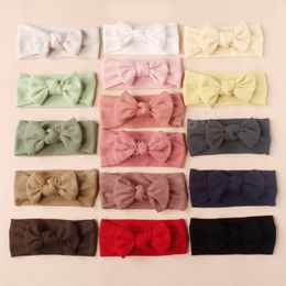 Baby Ribbed Candy Color Headband Girl Soft Knot Hairband Children Hair Accessories Newborn Photography Props Solid Turban Headwrap