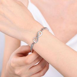Charm Bracelets Stainless Steel Heart Cross Bracelet For Women Fashion Zircon Infinity Love Sister Girlfriend Jewellery Pulseras