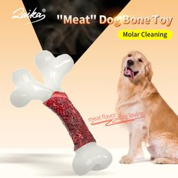 Toys LAIKA Dog Chew Toy Bacon Scent Pet Dogs Molars Sticks Indestructible Teeth Cleaning Bone Molar Stick Leaking Food Chewing Toys