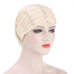 Ball Caps Women Solid Beading Hat Muslim Ruffle Cancer Wrap Cap White Cotton Fitted Dad Hats For Men