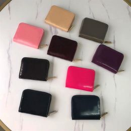 Top Quality Fashion Patent Leather Short Wallet For Lady Shinny Leather Card Holder Coin Purse Wallet Women Wallet Classic Zipper 294W