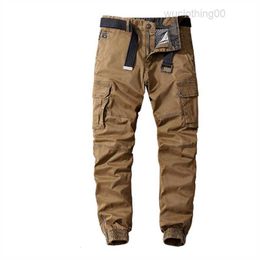 5 Colors Mens Pants Casual Cotton Cargo Pants Elastic Outdoor Hiking Trekking Tactical Sweatpants Male Military Multi-Pocket Combat Trousers 30-40