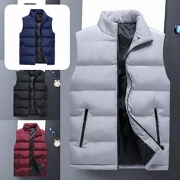 Men's Tank Tops Men Waistcoat Casual Solid Portable Antifreeze Zipper Comfortable Vest For Winter Sleeveless Jacket VestMen's
