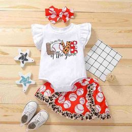 Clothing Sets Girlymax Summer Baby Girls Kids Clothes Cotton Baseball Love